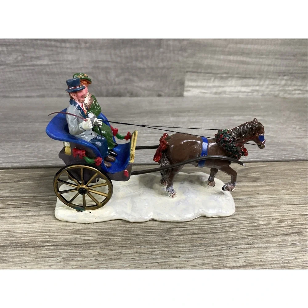 Lemax Horse Drawn Carriage Christmas Village Accessory OS Multicolor Excellent